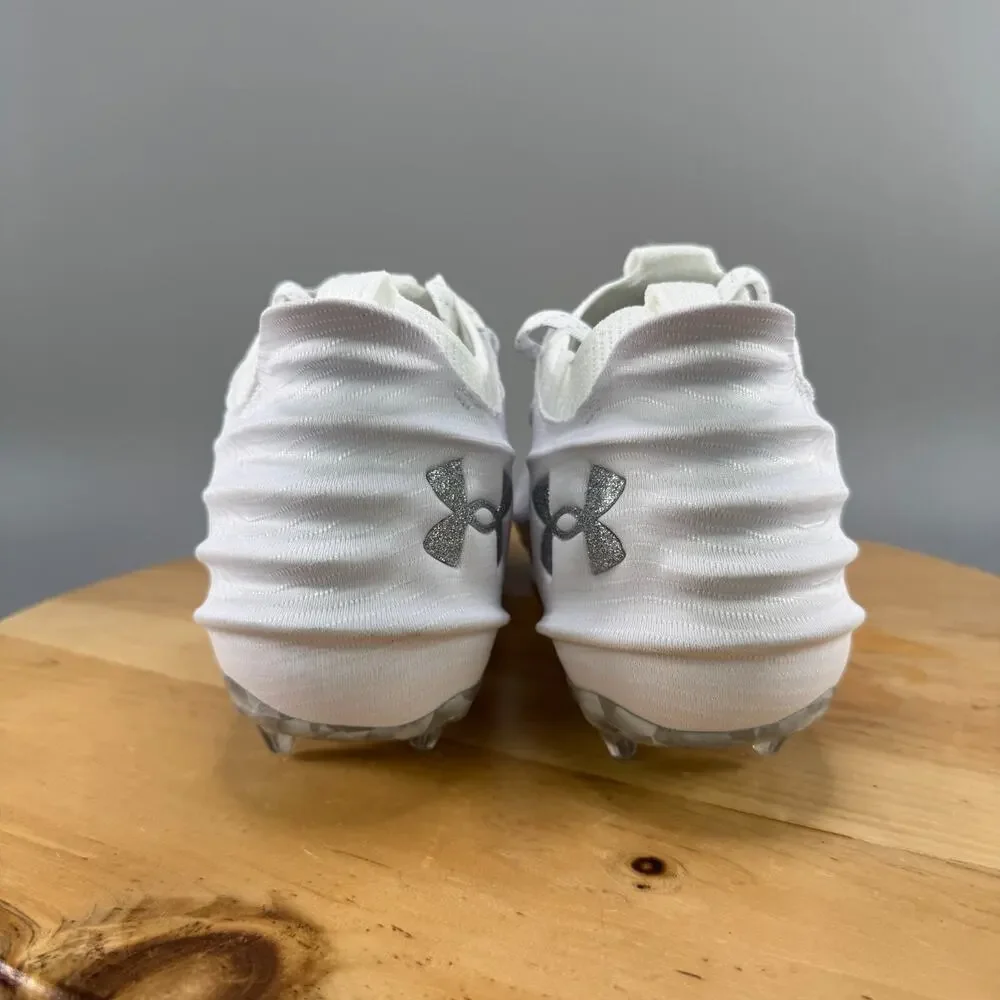Under Armour Blur 2.0 MC VVS Mens Size 8 Football Cleats White Metallic Silver‎